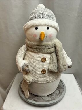 Target 2023 Large 19” Snowman Christmas Decor Plush Gray White Stocking NWT